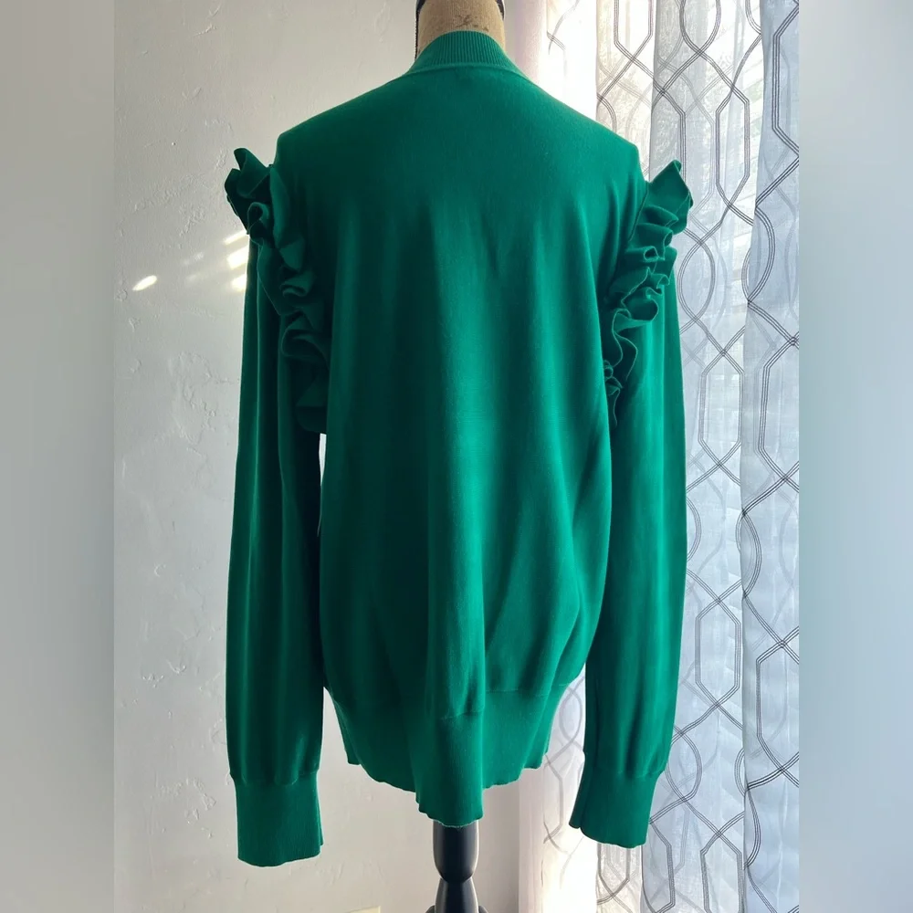 Green Ruffle Sweater - Picture 3 of 12